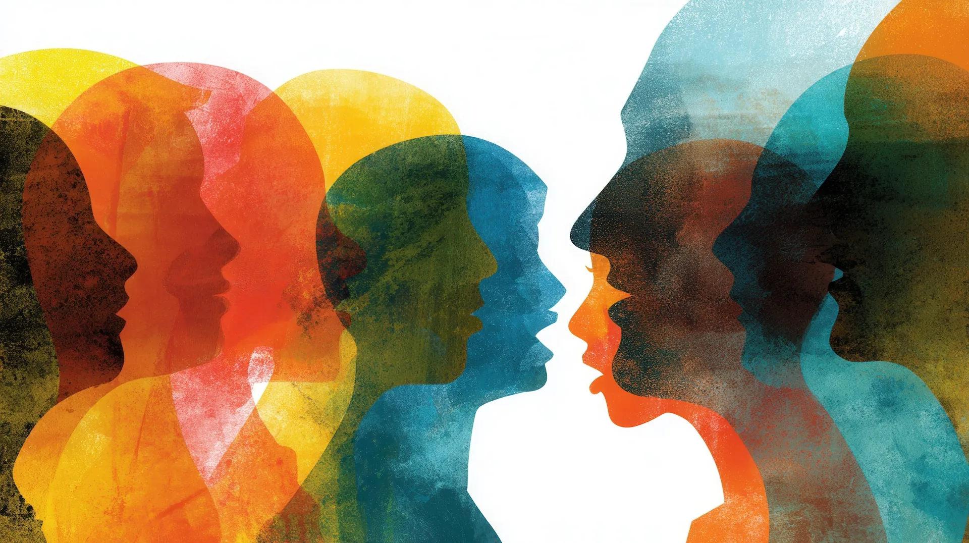 The Hidden Legacy of Parenting Colorful Shadows of people heads talking to each other